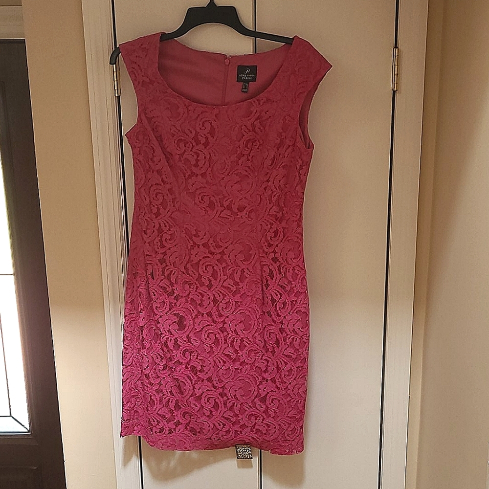 Adrianna Papell hot pink dress